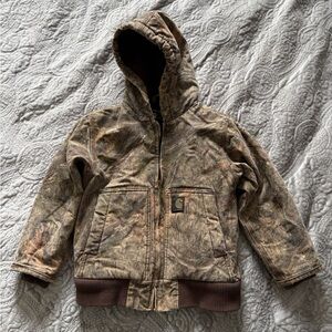 Carhartt Kids' Brown Camouflage Hooded Puffer Jacket